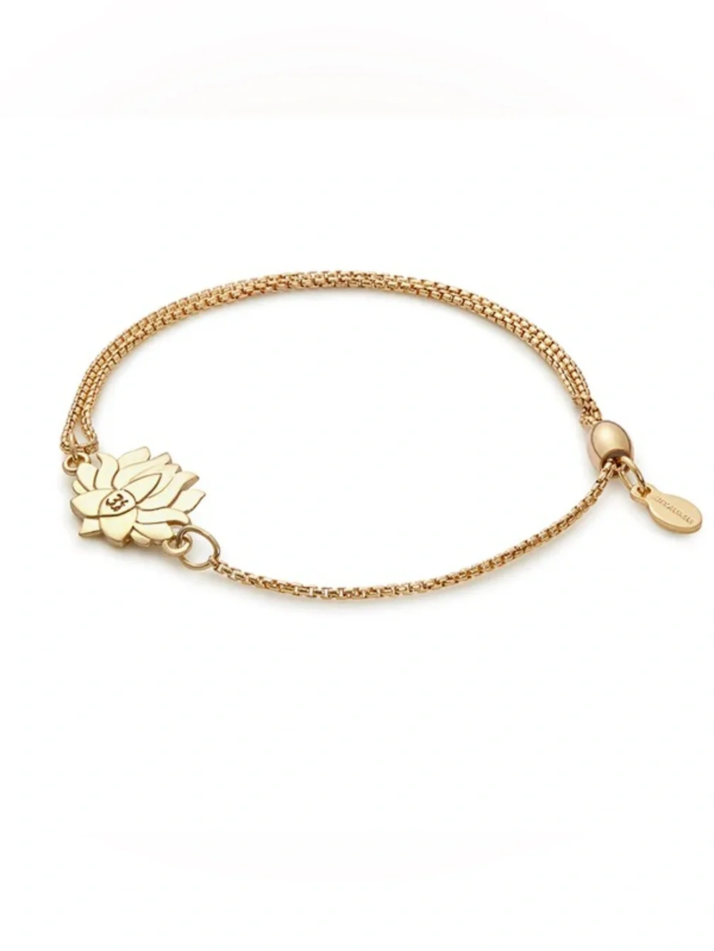 Alex and Ani Gold Lotus Pull Chain Bracelet
